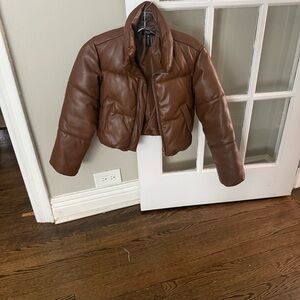 Aqua Girls by Bloomingdale's Brown Puffer Jacket size Medium